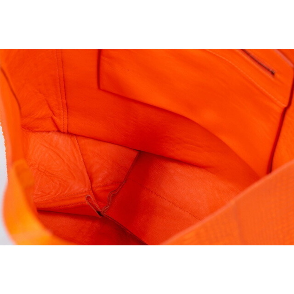 Celine Tote Bag Cabas Python Leather Orange - image 4